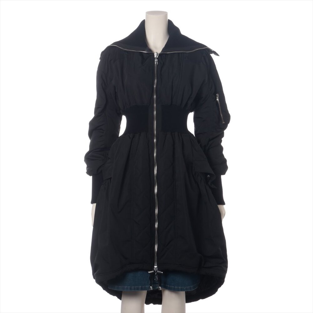 Alexander McQueen Black Couture Bomber Jacket Down coat Sz-38 Black